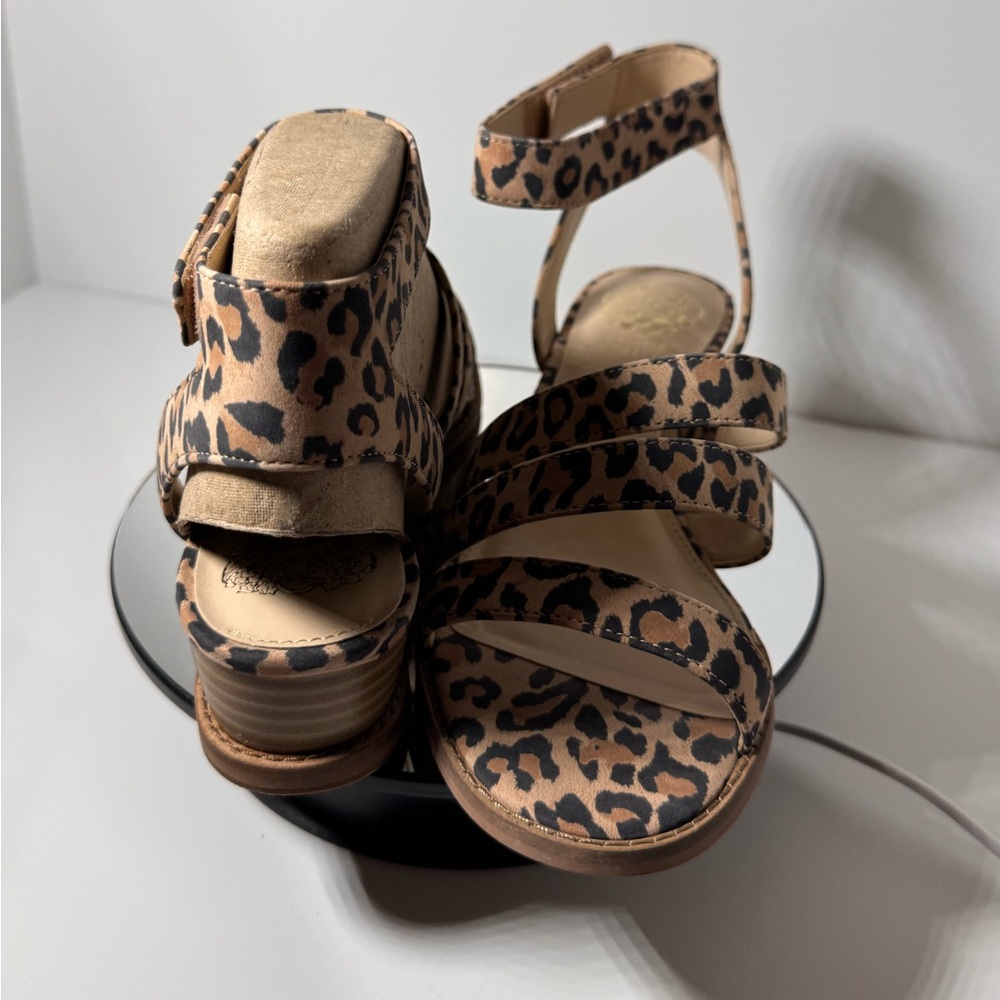 Vince Camaro Resena 7W Demi Wedge Leopard Print Platform Sandals New Tagged - Picture 3 of 7